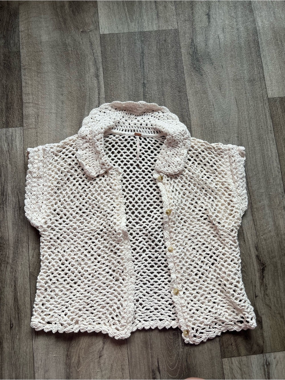 Free People Lilly Cream Crochet Top Womens - Picture 2 of 6